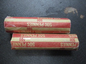 2 Rolls (100) Lincoln Wheatback Pennies