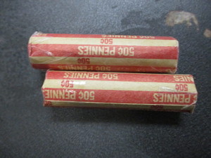 2 Rolls (100) Lincoln Wheatback Pennies