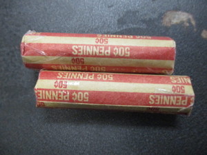 2 Rolls (100) Lincoln Wheatback Pennies