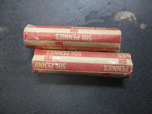 2 Rolls (100) Lincoln Wheatback Pennies
