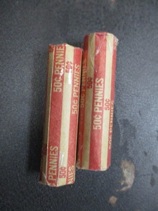2 Rolls (100) Lincoln Wheatback Pennies