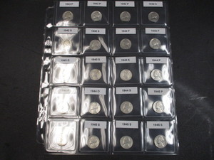Lot of (20) Jefferson Silver War Nickels 1942-P,S 1943-1945-P, D, S