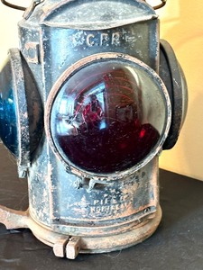 lot 5 image: Vintage H.L.P. M CPR Canadian Railroad Lantern - H.L.P. M CPR Montreal Railroad Caboose Marker Signal Lantern Lamp