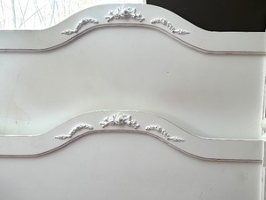 lot 40A image: Painted White Shabby Chic Style Headboard and Footboard