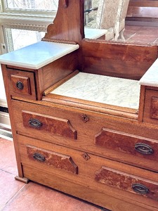lot 4 image: Antique Dresser with Marble Top