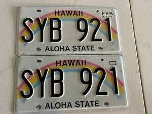 lot 60 image: Hawaii Aloha State License Plates