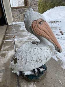 lot 75 image: Large Concrete Pelican Patio Figurine