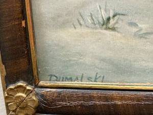 lot 77 image: Vintage Lone Wolf Framed Print with Ornate Frame by Dumalski