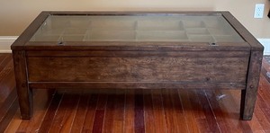 lot 17 image: Vintage Glass Top Display Case Coffee Table