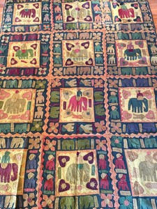 lot 20 image: Colorful Figural Vintage Textile