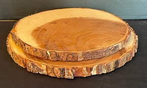lot 160 image: Coventry of Indonesia Arcadia Wood Round Bark Edged Trivets