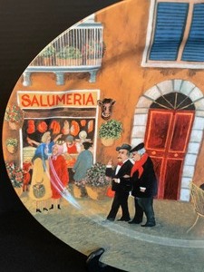 lot 175 image: Tuscan Storefronts Porcelain Platter by Guy Buffet of Germany