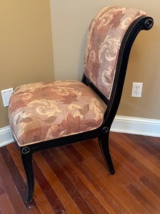 lot 176 image: Wooden Accent Chair with Upholstered Seat and Back