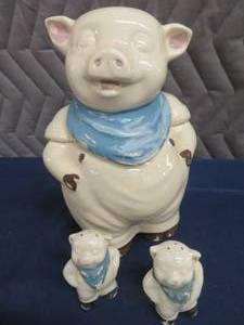 SHAWNEE COOKIE JAR AND MATCHING SALT AND PEPPER SHAKERS