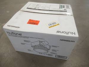 Broan-NuTone Roomside Series Decorative White 80 CFM Ceiling Bathroom Exhaust Fan with Round LED Panel and Beveled Frame ENERGY STAR (OPEN BOX)