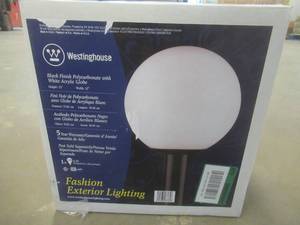 Westinghouse 1-Light Black Polycarbonate Post-Top Exterior Lantern with White Acrylic Globe (GLOBE ONLY, OPEN BOX)