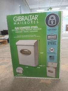 Gibraltar Mailboxes Designer White with Satin Nickel, Medium, Steel, Locking, Wall Mount Mailbox