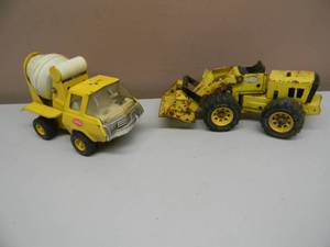 lot 66 image: Vintage - Tonka Loader and Tonka Cement Mixer set - See Pictures