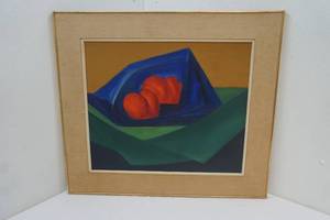 lot 29 image: colorful 1966 framed painting