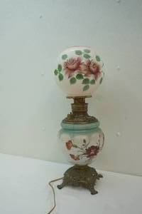 lot 50 image: vintage oil lamp converted