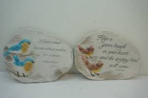 lot 75 image: stoneware bird wall decor