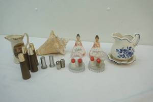 lot 76 image: shaker sets, shell , pitcher