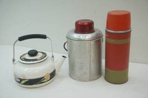 lot 107 image: vintage thermoses
