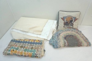 lot 127 image: vintage handmade rug, blanket