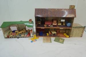 lot 138 image: vintage tin house, baby land nursery