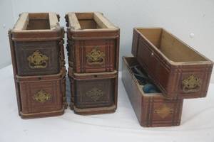 lot 227 image: antique sewing machine drawers, hardware