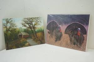 lot 233 image: oil on board painting, turkey picture