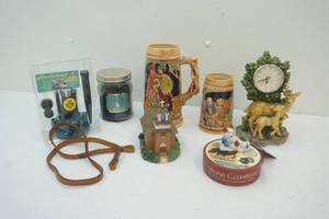 lot 153 image: deer clock, steins