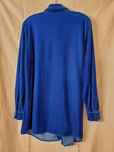 lot 78 image: Soft Surrounding Womens Blue Velvet Boyfriend Shirt Large