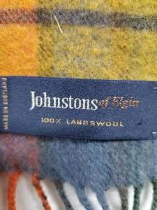 lot 88 image: Johnstons of Elgin Lambs Wool Multicolored Plaid Scarf - Made In Scotland