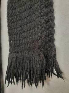 lot 93 image: Lot of 2 Plaid & Wooly Black Scarves