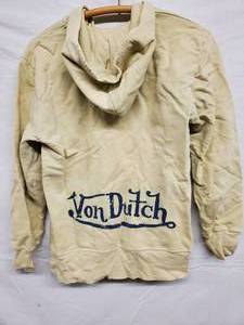lot 105 image: VonDutch Zip-Up Cream Hoodie