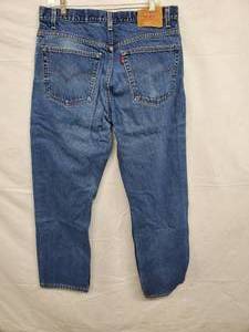 lot 136 image: Levis Regular Fit Straight Leg Blue Denim Mens Pants Size 38