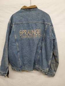 lot 46 image: Swingster Blue Denim XL Jacket&nbsp&nbspNote Construction Company Logo On Back