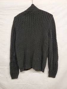 lot 55 image: Ralph Lauren Cotton Cable Knit Full Zip Grey Sweater XL