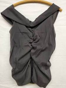 lot 57 image: JS Collections Womens Ruffled Black Evening Dress Shirt Off The Shoulder Top