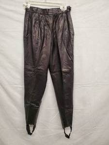 lot 65 image: TW2 Womens Black Stirrup Leather Pants Size 8