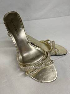 lot 177 image: Rampage Gold Strappy Kitten Pump Sandal Size 9 12