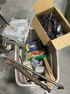Tote of Hand Tools and Hardware