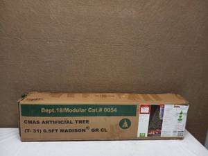 lot 22 image: HOLIDAY TIME 6.5 FOOT PRE LIT MADISON PINE CHRISTMAS TREE