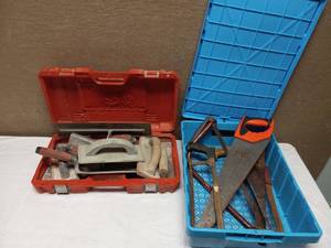 lot 35 image: 1 BIN OF MARSHALLTOWN TOOLS AND 1 BIN OF HAND SAWS