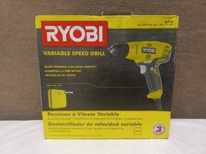 lot 52 image: NEW RYOBI VARIABLE SPEED DRILL