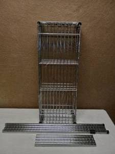 lot 86 image: 4 TIER METAL SHELVES