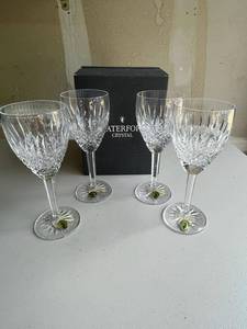 Beautiful lot of 4 Waterford Castlemaine 10oz Crystal Goblets