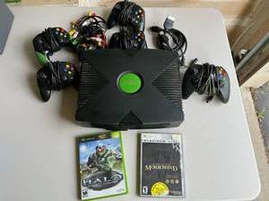 Xbox Lot with Console, Games, and Controllers