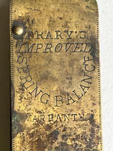 Antique Frarys Improved Balance Brass and Steel Hanging Scale 25lbs